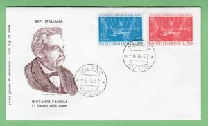 Italy - 50th Anniversary of the Death of Pascoli 1962 first day cover FDC MIlan - Picture 1 of 2
