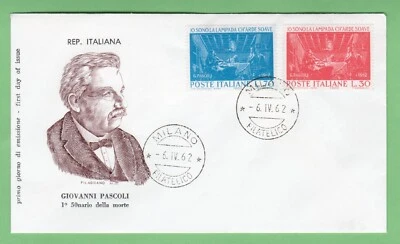 Italy - 50th Anniversary of the Death of Pascoli 1962 first day cover FDC MIlan - Image 1 of 2