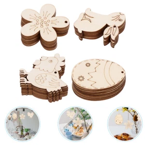 40pcs Easter Egg Chicken Flower Hanging Wooden Painting Ornaments - Picture 1 of 12