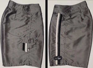 VINTAGE Men's 32" RUSTY Swim Trunks Board Shorts Silver/Grey/Black/White - Picture 1 of 23