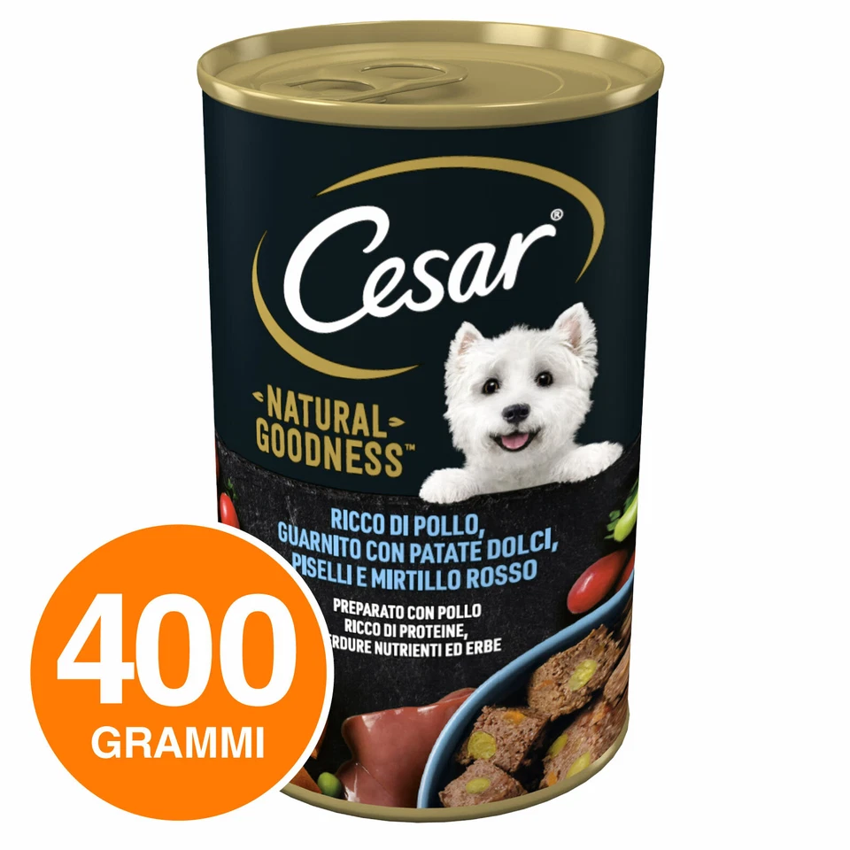 Cesar Natural Goodness Cibo per Cani con Pollo Patate Piselli Mirtillo - 400g - Immagine 1 di 1