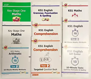 Year 2 Essentials Maths & English SAT Prep Bundle of 9 Workbooks KS1 Age 6-7 New - Imagen 1 de 10