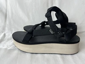Teva Universal Platform Sandals Women Black White 1008844 Strappy Summer Size 9 - Picture 1 of 8