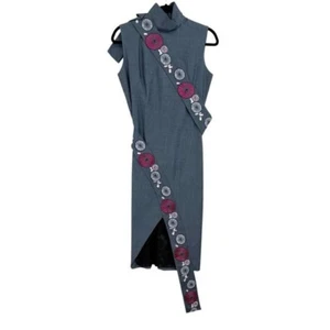 FLAWS - Alexander McQueen Vintage 2001 Embroidered VOSS Collection Dress Sz 42 - Picture 1 of 16