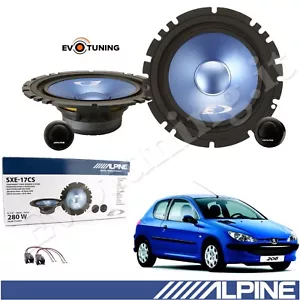 Kit 4 Casse Altoparlanti Anteriori Alpine Blu Woofer+Tweeter per Peugeot 206 - Foto 1 di 11