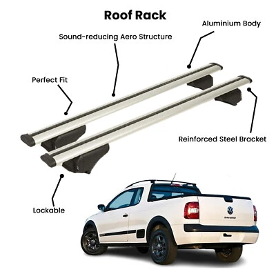 2 piezas barras transversales plateadas para VOLKSWAGEN SAVEIRO PK 2010- Foto 1 de 4