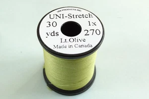 1x30 yards Fil montage FLOCHE UNI STRETCH OLIVE 1-0 truite peche mouche thread - Photo 1/1