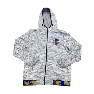 金州勇士队青少年 XL 18-20 连帽衫运动衫 NBA 全拉链灰色 — 第 1/4 张图片