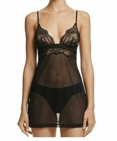 La Perla Tuberose M Timeless Lace Chemise Black Alluringly Transparent
