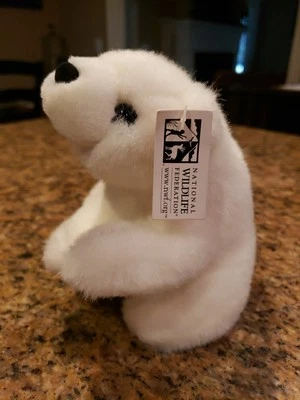  Stuffed Plush Polar Bear From The National Wildlife Federation 7 In - Image 1 of 4