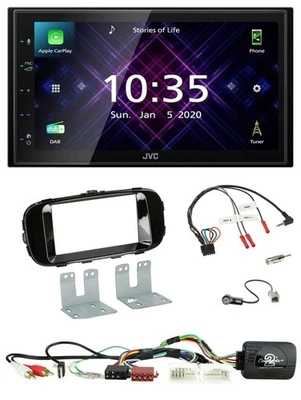 JVC DAB 2DIN Lenkrad Bluetooth USB Autoradio für Kia Soul 14-19 Klavierlack AUX - Bild 1 von 4