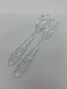 Servidores de ensaladas de vidrio Wexford tenedor cuchara anclaje enganche MCM - Imagen 1 de 12
