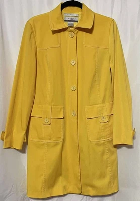 Nine & Company Trench Coat Yellow Long Rain Jacket Womens Size 6 - Image 1 of 4