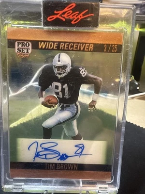 2023 Leaf Pro Set Pure 1990 Auto Bronze Spectrum /25 Tim Brown #90-TB1 Auto HOF - Image 1 of 4