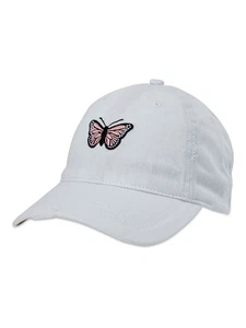 Women's Bleached Denim Butterfly Icon Baseball Hat, Bleach Denim - Picture 1 of 3