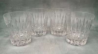 "Juego de 4 vasos de whisky Gorham Crystal KING EDWARD dobles antiguos de 4""" Foto 1 de 2