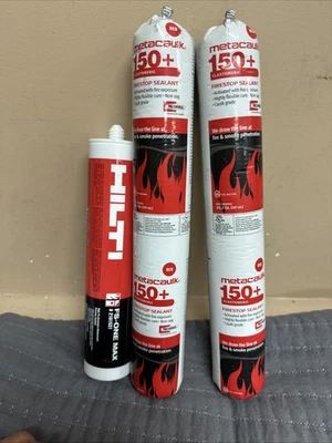 LOT 3 HILTI FS-ONE MAX AND METACAULK 150+ RED FIRESTOP SEALANT CAULK ELASTOMERIC - Image 1 of 4