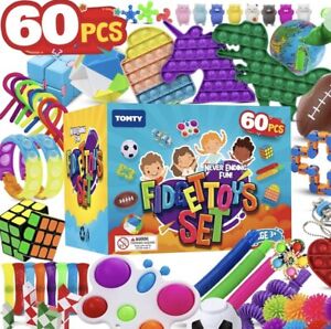 (60 Pcs) Fidget Toys Fidgets Sensory Toys Pop Its It Party Favors Figette Toy