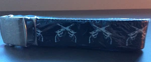 SIX SHOOTER GUNS CARGO BELT Guns on Black Bling Punk Rock Goth One Size - Picture 1 of 2