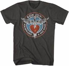 Bon Jovi T-Shirt Men's Love Bad Name World Tour New Jersey Classic 80s Rock Tee