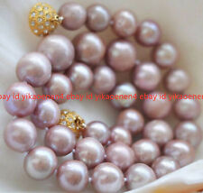 8-9MM Genuine Lavender Akoya Cultured Pearl Necklace Magnet Clasp 18" 