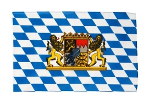 Deutschland Bayern mit Löwe Banner bayerische Fahnen Flaggen 30x45cm - Picture 1 of 1