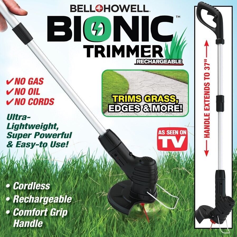 Bell and Howell Rechargeable Bionic Trimmer Pro - Trims Grass, Edges & More!