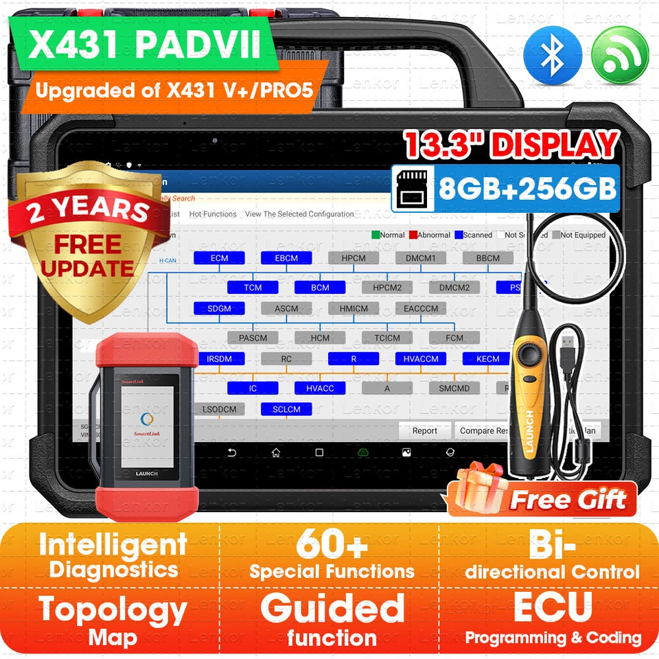 LAUNCH X431 PAD VII ELITE PAD7 Car Truck Heavy Duty ADAS Diagnostic Scanner Tool