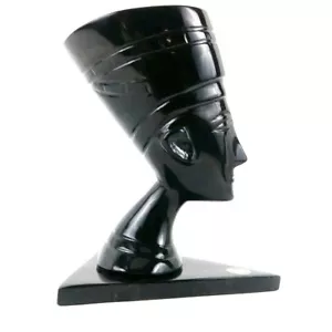 2 1/2 Pound Mexican Black Onyx Obsidian Bust Person Priest Priestess Egyptian - Picture 1 of 9