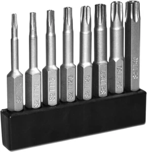 8Pcs 5 Point Torx Star Security Screwdriver Bits Set Magnetic Tamper Proof T8-T4 - Picture 1 of 9