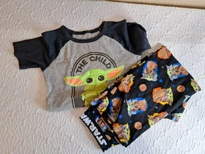 Star Wars Medium 8 Boys Short Sleeve Pajamas Set, 2-Pieces Baby Yoda - Picture 1 of 7