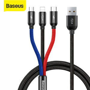 Baseus 3 in 1 USB C Ladekabel Multi Typ C Micro USB Schnell Kabel Datekabel