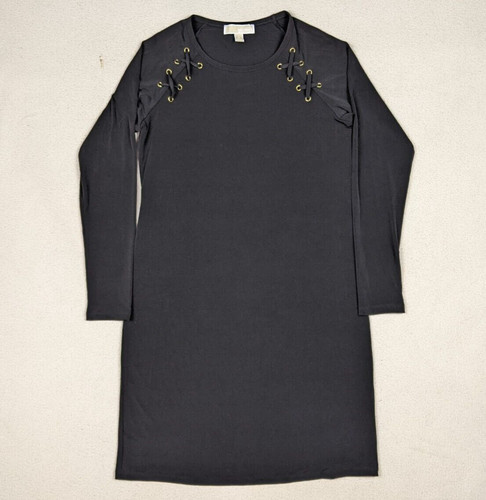 Abito Midi Michael Kors a maniche lunghe guaina shift nero donna taglia small