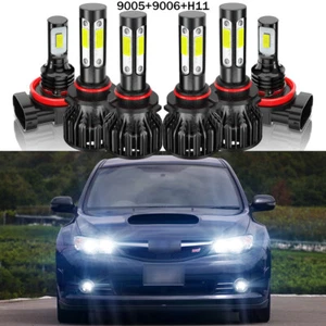 Fit Subaru Impreza 2008-2011 6X LED Headlight Bulbs High Low Beam Fog Light Bulb - Picture 1 of 12
