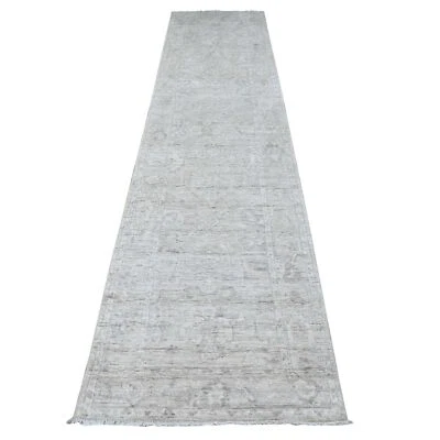 2'9"x11'9" Silver Chalice Gray Angora Oushak Runner Oriental Rug G89535 - Image 1 of 4