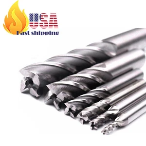 LSTOPGO 4 Flute HSS End Mill Cutter Milling Machine CNC Shank Router Bit1/8-1/2" - Picture 1 of 16