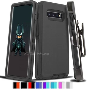 Für Galaxy S10 + Plus S10e Hülle Cover Stoßfest Serie passt Defender Gürtelclip