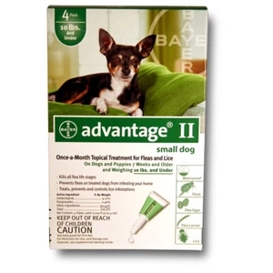 Advantage II for Small Dogs (0-10 lbs, 4 Pack) USA EPA Approved  - Picture 1 of 1