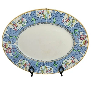 Plato para servir de madera BURSLEM flores forestales de Inglaterra 16"" ovalado enoc Ralph - Imagen 1 de 14