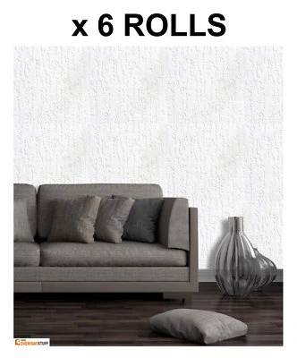 Paintable Wallpaper Textured Luxury Vinyl Royal Oak Embossed Anaglypta x 6 Rolls - Image 1 of 3