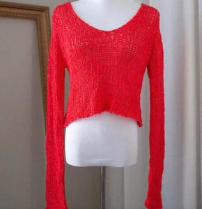 Women's Miss Lola Red Knitted Long Sleeve Sweater Top, MED - NWT - Picture 1 of 4