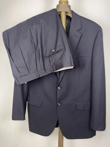 Ralph Ralph Lauren Suit Men’s 42R Navy Blue Pinstripe 100% Wool - Picture 1 of 24
