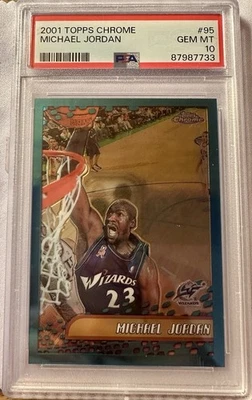 🐐 🔥 2001 Topps Chrome Michael Jordan #95 редкая карта волшебников! PSA 10!!! 🐐 🔥 - Изображение 1 из 2