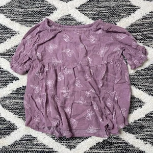 Target Cat and Jack Purple Butterfly 3/4 Sleeve Shirt size size small 6/7 - Picture 1 of 3