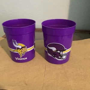 NFL Minnesota Vikings Plastic Cups 2 Pack Purple 25 oz. Brand New - Picture 1 of 4