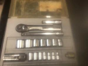 3/8 And 1/4 USA Made Craftsman Socket Set And Case - Picture 1 of 5
