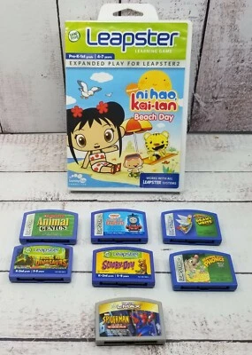 8X LeapFrog Leapster Learning Game Cartridges Scooby Thomas Spiderman Dinosaur  - Image 1 of 3