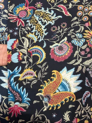 3 Yard Hand Block Print Handmade Cotton Indian Natural Sanganeri Print Fabric - Image 1 of 4