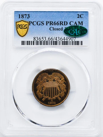 1873 2C PCGS PR 66 CAM Cover
