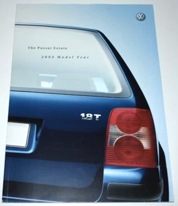 VOLKSWAGEN PASSAT ESTATE UK SALES BROCHURE 2003 MODEL YEAR - Picture 1 of 7